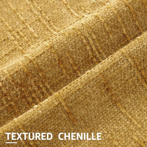 decorUhome Textured Chenille Throw Pillow Covers 20x20 Set of 2 Yellow