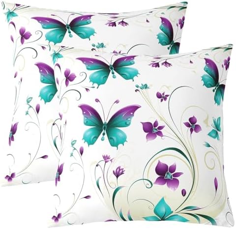 Erosebridal Flying Butterflies Throw Pillow Covers Set of 2,Botanical
