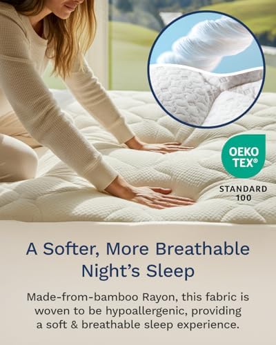 Viscosoft Pillow Top Mattress Pad - Queen Size - Viscose from Bamboo