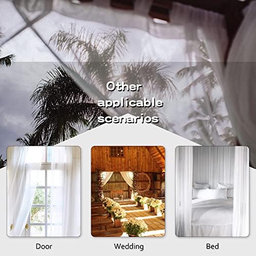 MUMFAS Light Brown Sheer Curtains with Tab Top Look Semi Taupe Tan