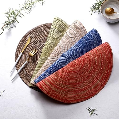 Beydodo Placemats Set of 8, Dining Table Mat Cotton Washable Indoor
