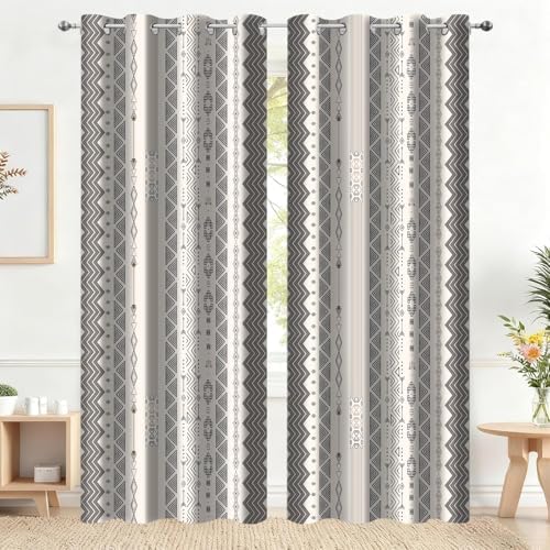iTapnoom Boho Geometric Curtains 84 Inch Length for Living Room