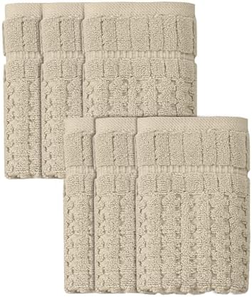 Home Weavers Willow Collection Wash Cloths Set of 6 | 100% Cotton Zero