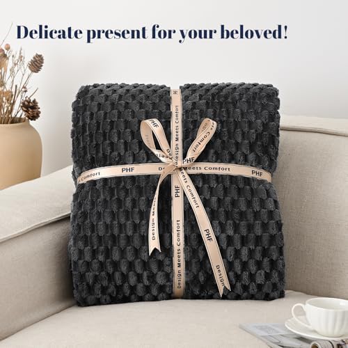 Ultra Soft Flannel Fleece Blanket King Size, 3D Jacquard Lightweight