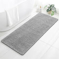 Chenille Bathroom Runner Rug 24"x60" Gray, Plush Bath Mat