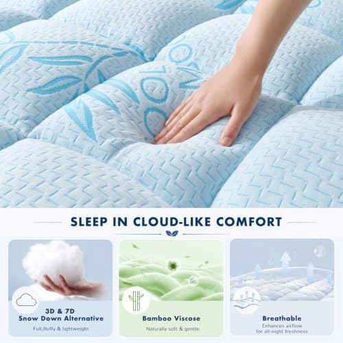 Queen Size Mattress Topper, Extra Thick Pillow Top Mattress Pad