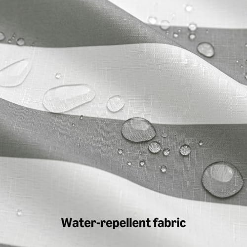 Amazon Basics Faux Linen Printed Shower Curtain for Bathroom
