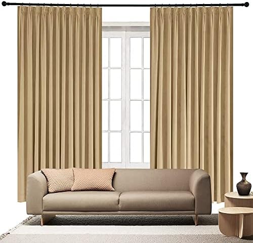 Double Pinch Pleated Blackout100% Polyester Curtains for Bunglows
