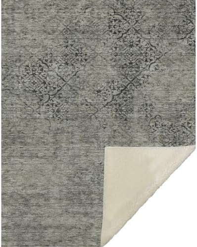 Addison Rugs ASB769 Taupe 50" x 70" Oversized Sherpa Throw Blanket