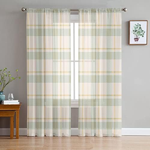 Sheer Curtains 108 Inches Long 2 Panels Set for Living Room, Farmhouse