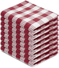 Blue Needles Waffle Weave Kitchen Dish Cloths Cotton Set of 8-12x12