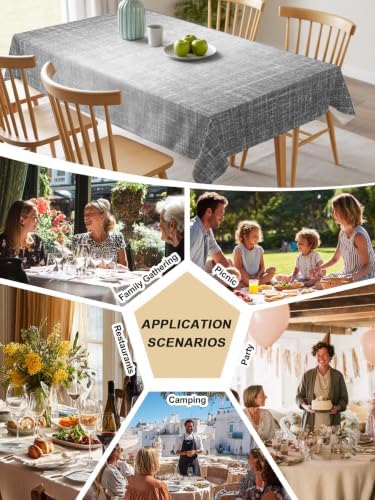 Modern Fabric Texture Rectangle Tablecloth 60 x 120 Inches Farmhouse