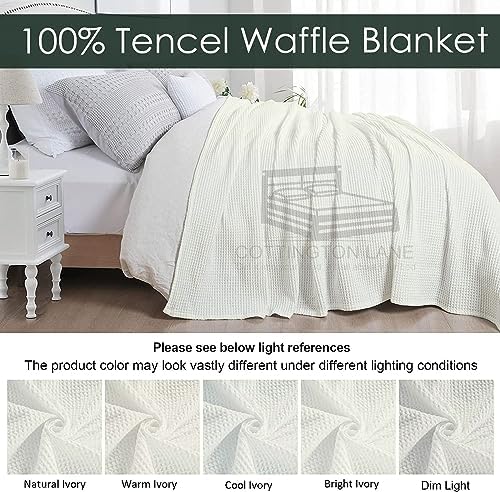 Cottington Lane 100% Tencel Waffle Weave Blanket King 108" x 90" Size