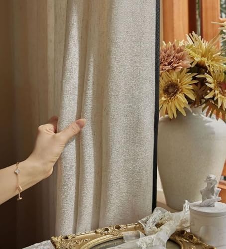 Beydodo Semi Sheer Curtains 63 Inches Long, Privacy Curtains for