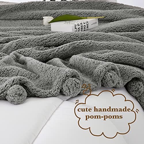 LBRO2M Sherpa Fleece Bed Blanket Super Soft Plush Warm Throw King