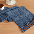 ZeeMart Macrame Style Boho Table Runner, 12x72 Inch Dusty Blue