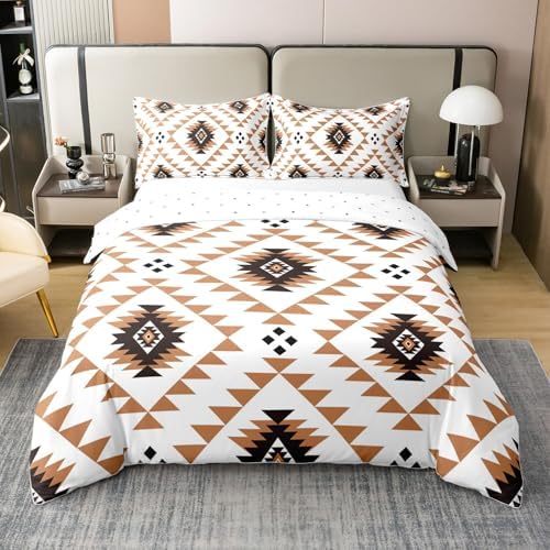 Feelyou Bohemian Bedding Set Queen Size Geometric Pattern 100% Cotton