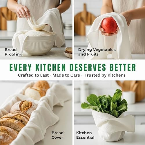 WHITEWRAP Flour Sack Towels| TeaTowel for Crafts| Kitchen Dish Cotton
