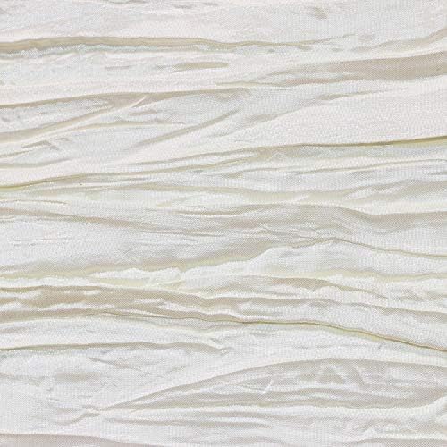 YOUR CHAIR COVERS - 90 Inch Round Crinkle Taffeta Tablecloth - Ivory