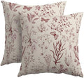 Kawani Spring Burgundy Red Wild Flower Plant Pillow Covers 18X18 Inch