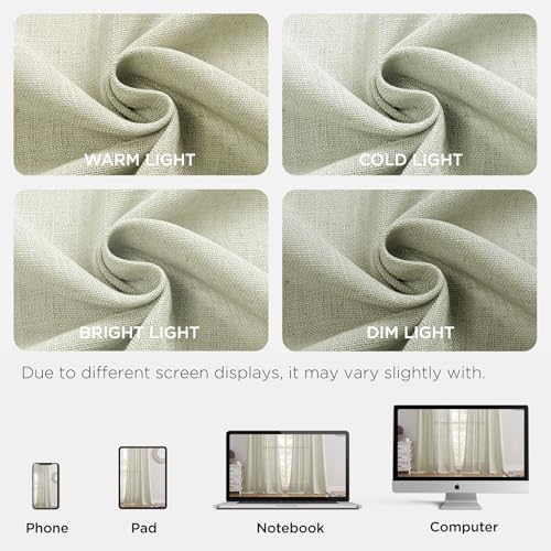 Joydeco Linen Curtains 84 Inch Length 2 Panel Sets,Light Filtering