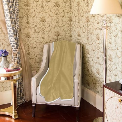 Khaki Plush Throw Blankets for Bed Couch and Living Room Suitable