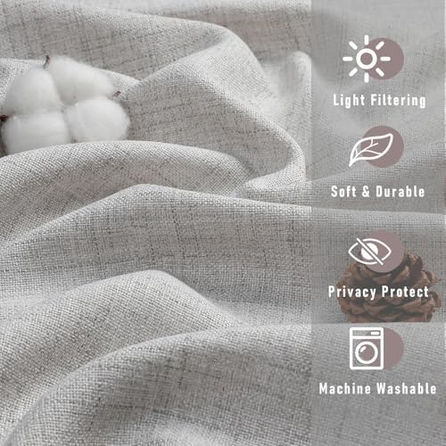 Light Filtering Curtains 84 Inch Length 2 Panels Set Privacy