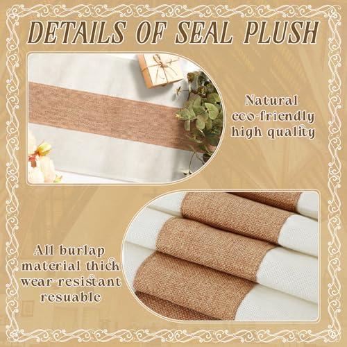 Boao 10 Pack Burlap Table Runners 12 x 108 Inch, White Edges Wedding