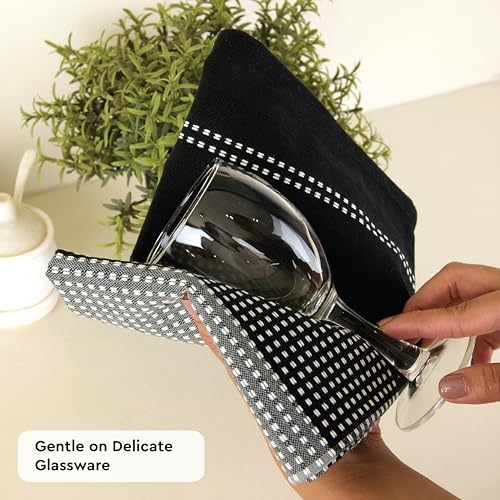 Encasa XO Kitchen Towels, Absorbent Dish Cloths 28"x18" Grey
