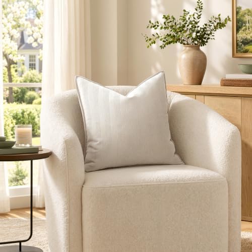 MIULEE Pack of 2 Cream Beige Decorative Chenille Pillow Covers 20x20