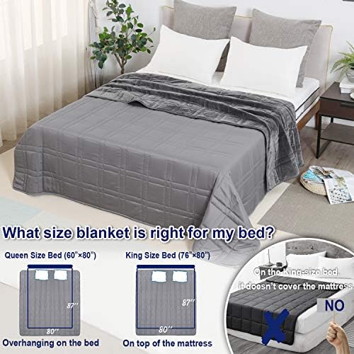 OMYSTYLE Queen Size Weighted Blanket 80''x87''(30lbs, Double-Sided)