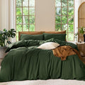 MooMee Duvet Cover Set 100% Washed Cotton Linen Like King