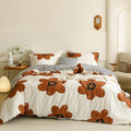 Wellboo Boho Floral Comforter Sets California King Pumpkin Sunflower
