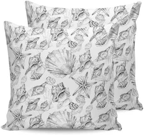 Pillow Covers 26x26 Set of 2, Summer Beach Starfish Throw Pillow