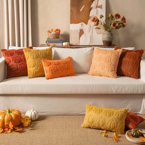 Fall Throw Pillow Covers 16 x 16 Pumpkin Decorative Halloween