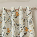 VOGOL Gray Bird Print Linen Textured Curtains, 52 x 63, 1 Panel