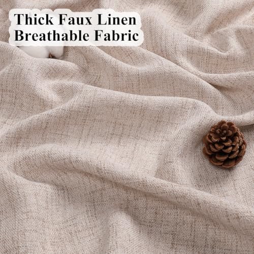 Natural Flax Linen Semi Sheer Curtains & Drapes 108 Inches Long Pinch