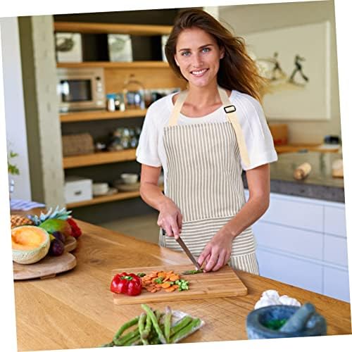 2pcs Adjustable Cooking Apron with Pocket, Cotton Linen Xmas