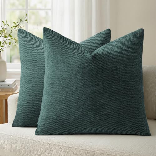 a moment Pack of 2 Decorative Chenille Throw Pillow Covers with Twill