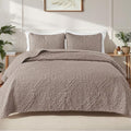 Exclusivo Mezcla 3 Piece King Size Quilt Bedding Set, Taupe