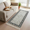 Gray Marble Vintage Hallway Runner Rug 2'x5', Modern Abstract Art