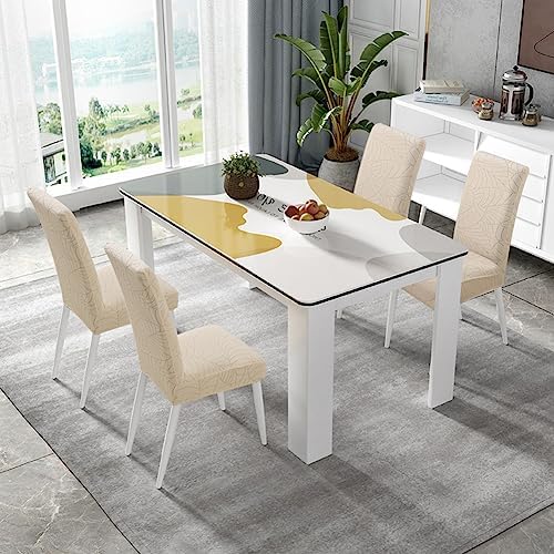 Fuloon Chair Covers for Dining Room 4 Pack, Solid Stretch Dining Chair