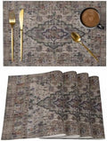 Boho Vintage Placemats Set of 8,Cotton Linen Fabric Place Mats,Modern