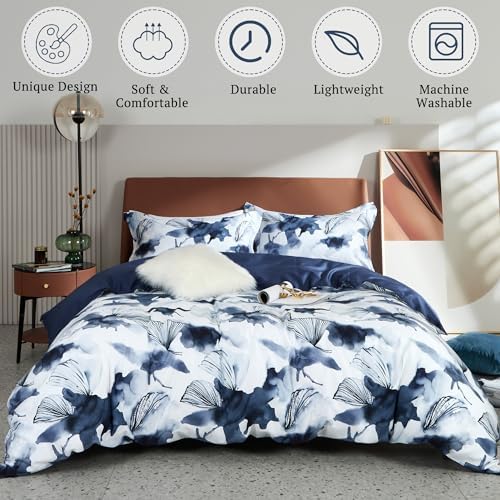 MILDLY Cotton Queen Duvet Cover Pillow Shams 3 Pieces Set Designed