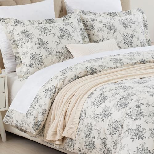 DAUAOTO Duvet Cover Queen Size Set - 90"x90" Cover + 2 Shams, 100%