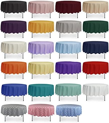 YOUR CHAIR COVERS - 90” Round Polyester Tablecloths for Restaurant