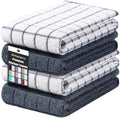 Homaxy Large Premium Cotton Kitchen Towels 16"x 28", 4 Pack, Dark Grey