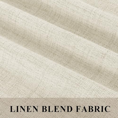 Fcosie Extra Long Curtains, Linen Blend Pleat Pleated Drapes for