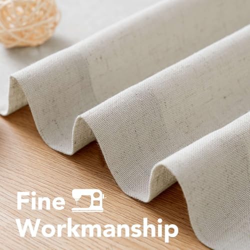 H.VERSAILTEX Living Room Linen Curtains - Semi Sheer, Nickel Grommet