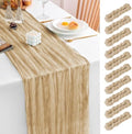10 Pack Beige Table Runner 21x120 Inch Beige Cheesecloth Table Runner
